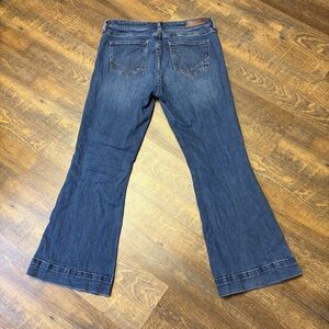 Rock & Roll Denim Jeans Womens 29x30 Mid Rise Trouser Blue Cowgirl Flare Boot